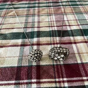 Elegant Silver Crystal Hat Pins (2)